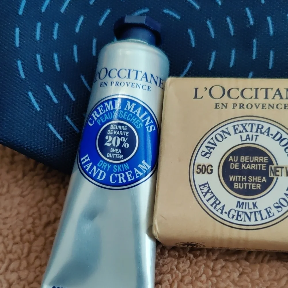 L’OCCITANE Blue Pouch with Hand Creams & Soap